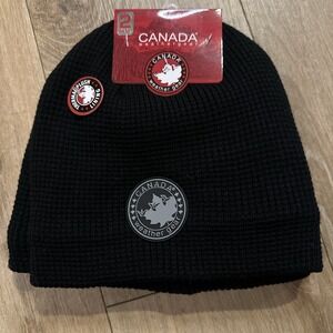 Canada Weather Gear Beanie Waffle Knit Hat 2pk Black Mens Thermal Lining NEW